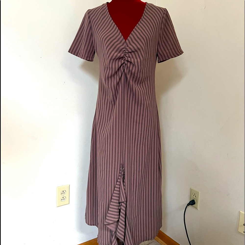 Zara brown and black striped dress